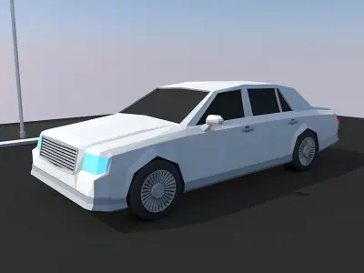 Cartoon Low Poly Limousine Car 3D model