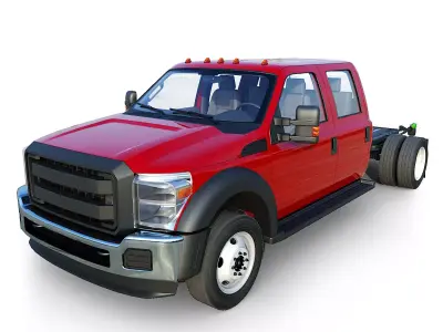 Crew cabin duty truck Low-poly 3D model