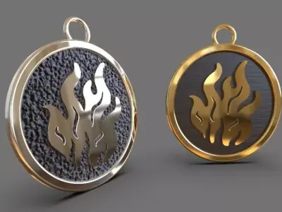 Fire Element Charm Fire Symbol 3D print model