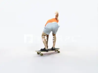 Flow 03I Riding a Skateboard Sports Man Low-poly 3D model