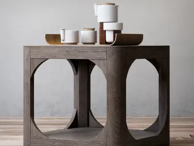 RH Martens square side table 20sq 3D model