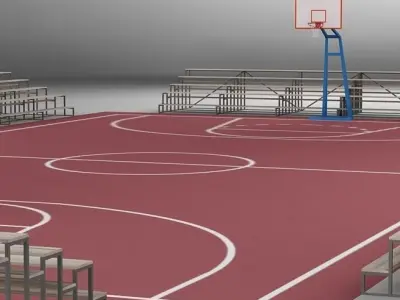 Basketball Court 01 3D model