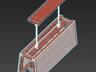 hagar gold pendant light with clear glass shades 3D model