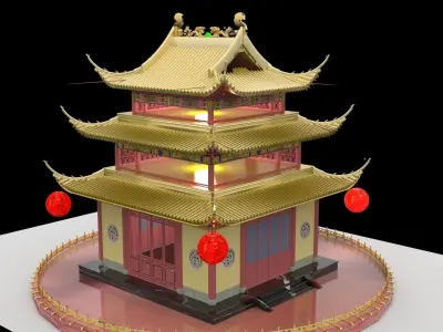 Chinese ancient house  3D model 30