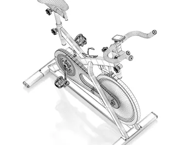 Stationary Spinning Bike 3D model