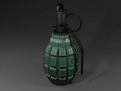 F-1 Grenade Low-poly 3D model