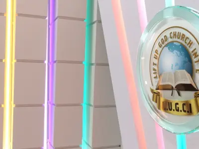 CHURCH INTERIOR DECOR Low-poly 3D model