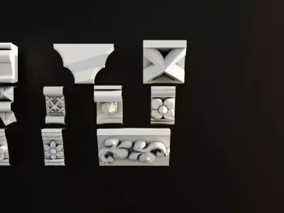 Ornament Pack Vol 11 - Gothic Floral 3D model