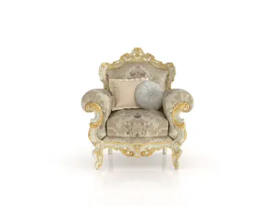 Baroque upholstered armchair by Modenese 3D model