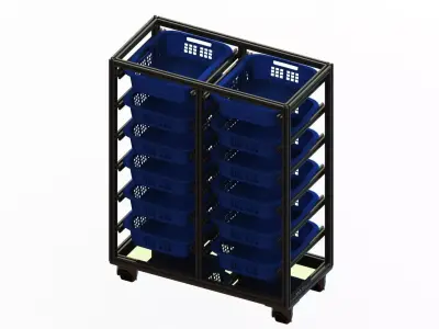 Aluminium Profile Storage Rack 3D model
