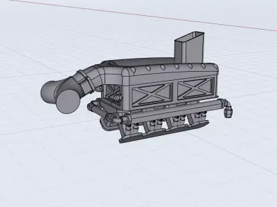 Intercooled Twin Turbo billet Intake Manifold Hemi BBC SBC Drag 3D print model