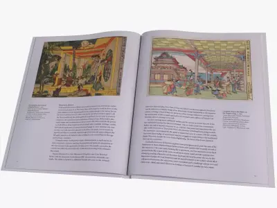 Hokusai Book Low-poly 3D model