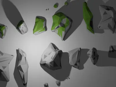 Rock Low Poly rocks on table Free 3D model