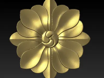 Classic 3D model of CNC interior sculpted inlaid with gold  3D model