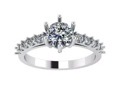 Radiant Diamond Halo Ring 3D print model