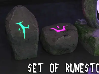 Runestones Pack Free low-poly 3D model