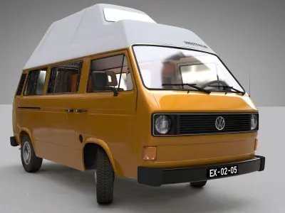 VOLKSWAGEN T3 T25 TRANSPORTER CAMPING WESTFALIA JOKER - 1980 3D model