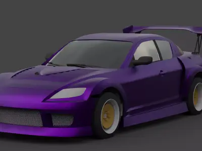 Mazda RX-8 3D Model  High-Quality Detailed Design Low-poly 3D model