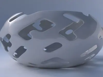 Bowl spheric squeezed wide with smooth cuts 3D print model