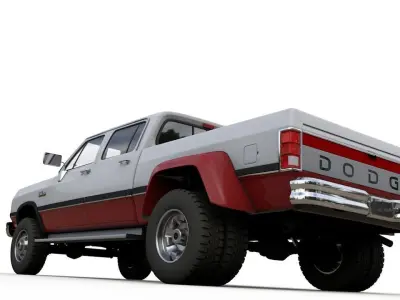 DODGE POWER RAM 250 CREWCAB 1991 3D model