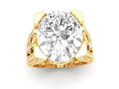 Womens Luxury Wide Band Diamond Ring 3D Model   515 3D print model