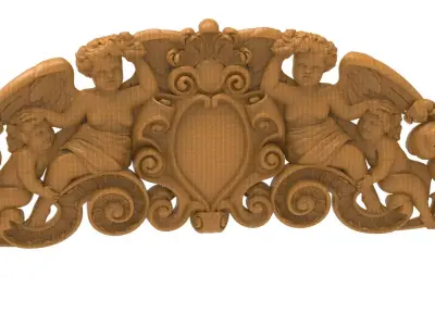 3D Model STL Headboard ornate wood carving 3D model
