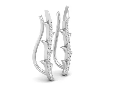 AV 376 White Diamond Ladies Climber Earrings 3D print model