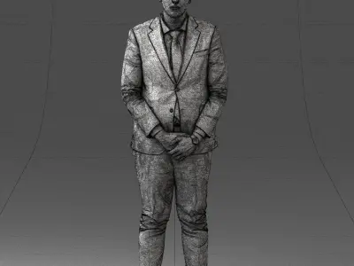 000298 Businessman in Blue Suit with Red Tie 1016 3dp 3D print model