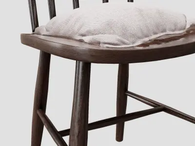 Wooden Chair Low-poly 3D model buy