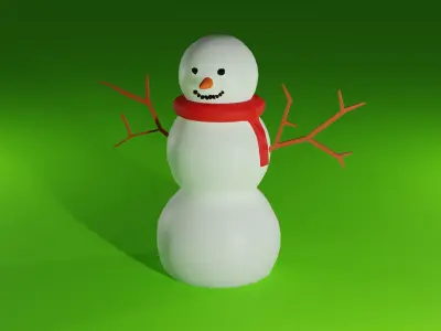 Christmas and New Year Set Low-Poly 3D Model Free low-poly 3D model