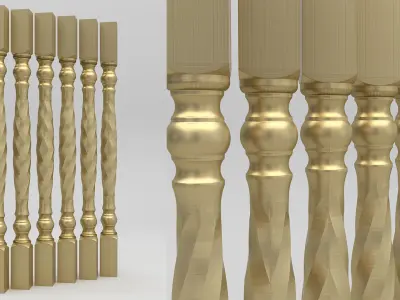 Carved Baluster 3D model order