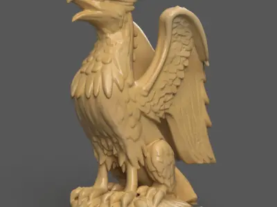 Majestic Phoenix Statue 3D STL Model for Decoration 3D print model