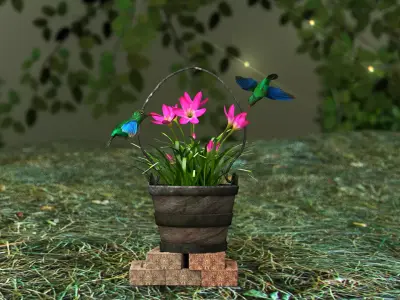 Flower - Pink Nature 3D Model 3D model