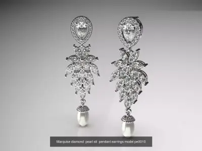 Technical Description of Pearl Earring CAD Collection 3D Model Pack