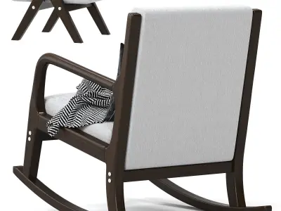Rocking Chair Wooden High Resilience 3D model