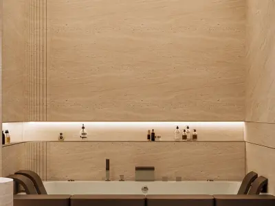 luxury bathroom design - Luxury Guest Bathroom  3D model