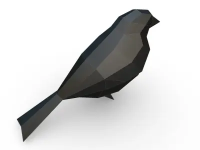 bird low poly polygonal 3D print model