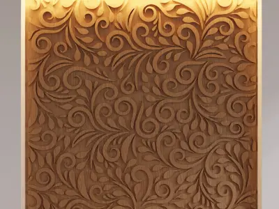 Decorative Wooden Wall Model 20 Low-poly 3D model