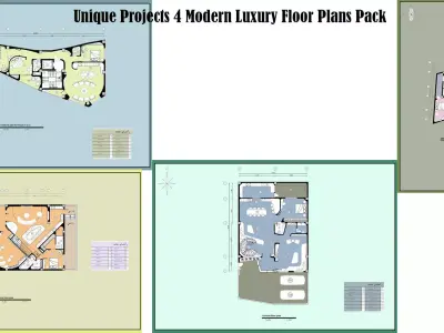 Modern Luxury Floor Plans Pack   4 Unique Projects  3D model