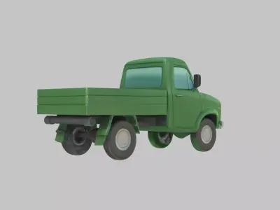GreenPickupFantasyCar Low-poly 3D model