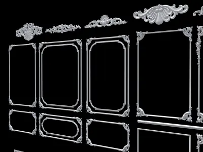 Classic wall ornament collect 3d model 3D model