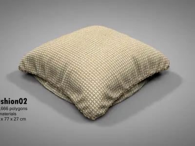 Canvas Covered Floor Cushions 3D model