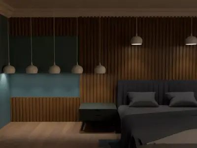 Modern Bedroom  Model Low-poly 3D model