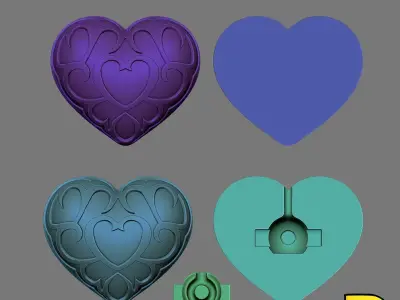 Shell Lamp Heart Container and Stamina Vessel 3D print model