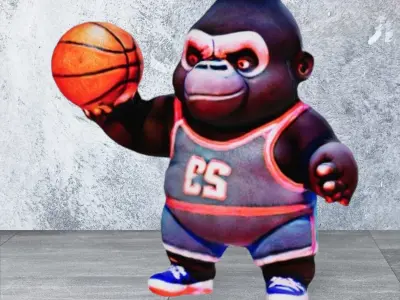 basketball monkey 3D print model