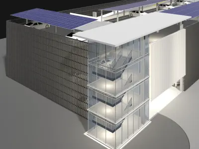 Solar parking garage building 25-24 3D model