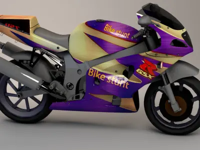 Sports Bike Pack Low-poly 3D model