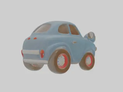 Cartoon Car Low-poly 3D model 15