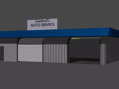 Car Service Garage  Free low-poly 3D model