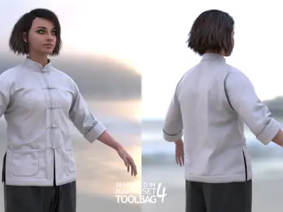 Mens and Womens Martial Outfits 3D Model Collection